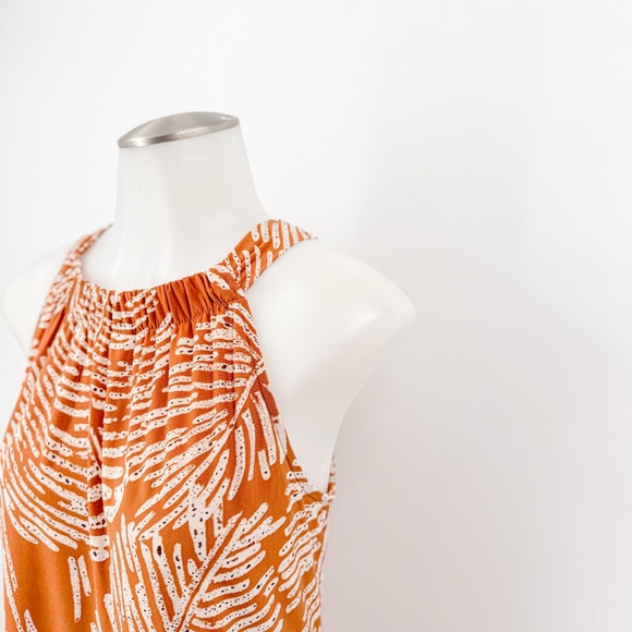 Anne Klein Terracotta Orange and White Patterned Maxi Dress - Picture 3 of 7